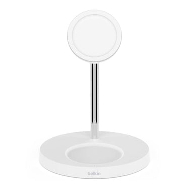 Belkin 2-in-1 Wireless Charger Stand with MagSafe - White - Accessories
